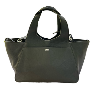 DKNY Effortless Tote Bag Med Gray Pebbled Leather Handbag Shoulder NEW GIFT
